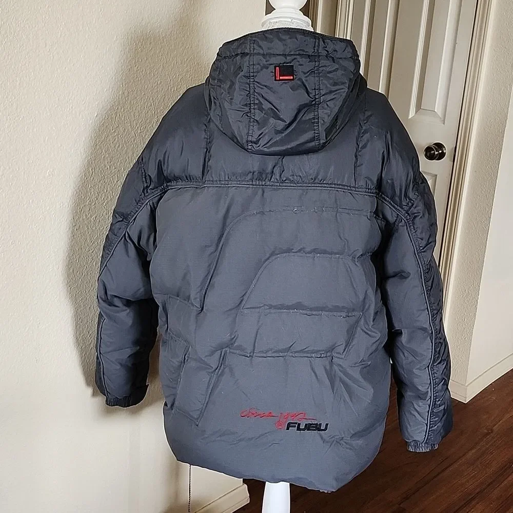 Vintage FUBU Down Y2K 90s Oversized Old School Hip Hop Streetwear Jacket Size XL